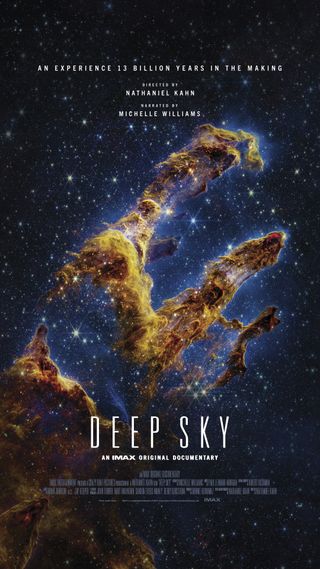 a nebula hangs in space over the words DEEP SKY