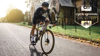 Aaron Borrill testing a Specialized S-Workd Aethos road bike