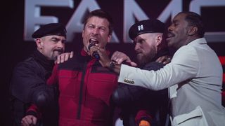 Glen Powell and Colman Domingo in The Running Man