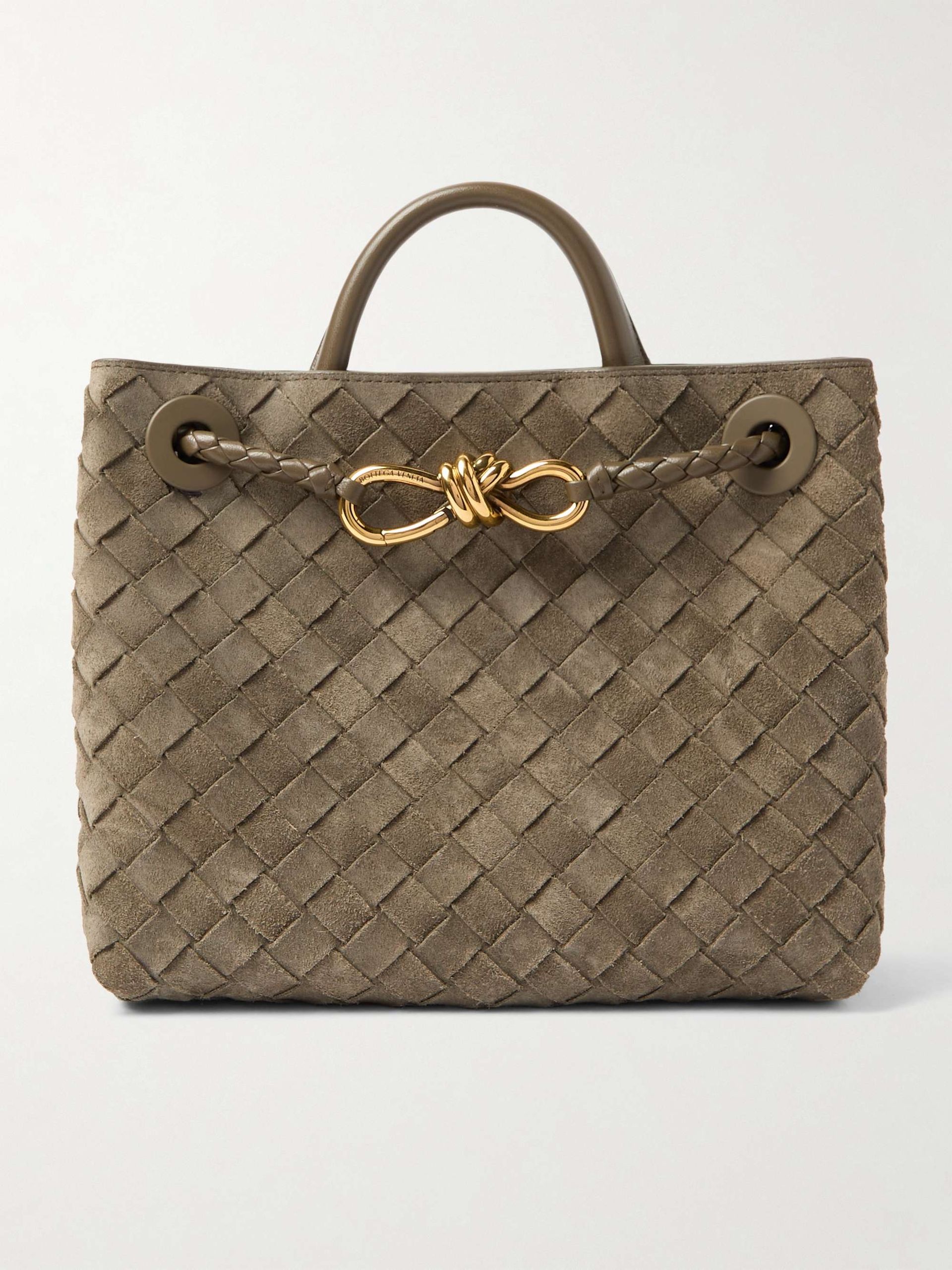 Andiamo Small Intrecciato Suede Tote