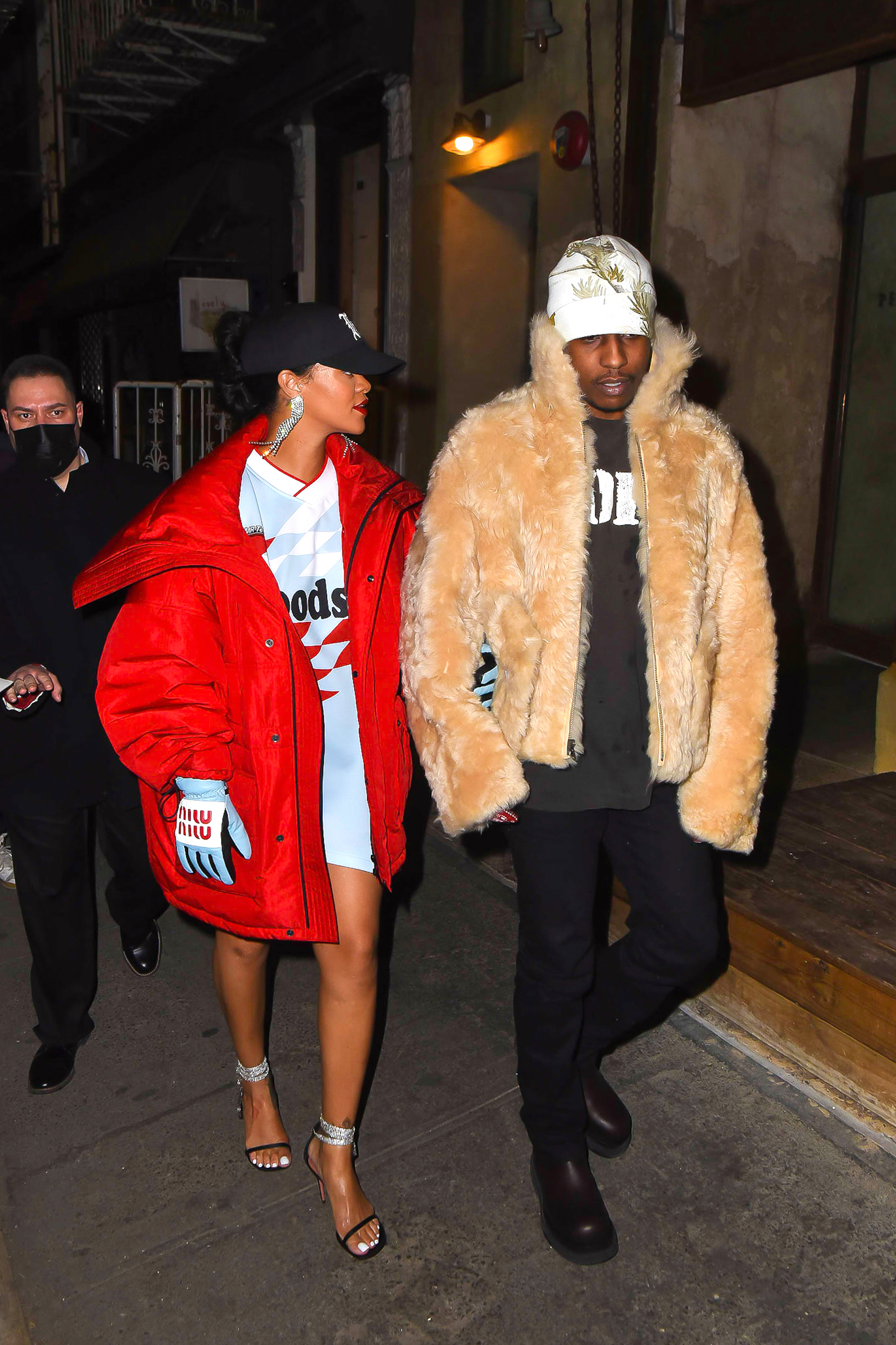 ASAP Rocky and Rhianna photographed walking on the street