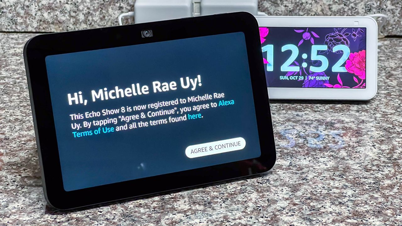 Amazon Echo Show 8 (3rd gen) in use by author
