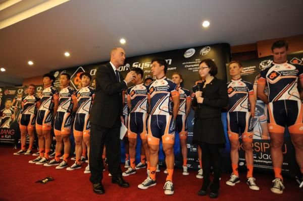 Emcee John Eustice interviews Champion System Pro Cycling Team Asian BMX star Steven Wong about his switch to road racing.