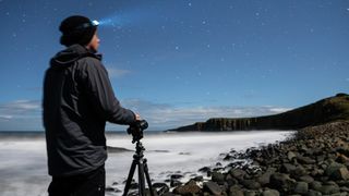 Man shooting the night sky with a Sony camera