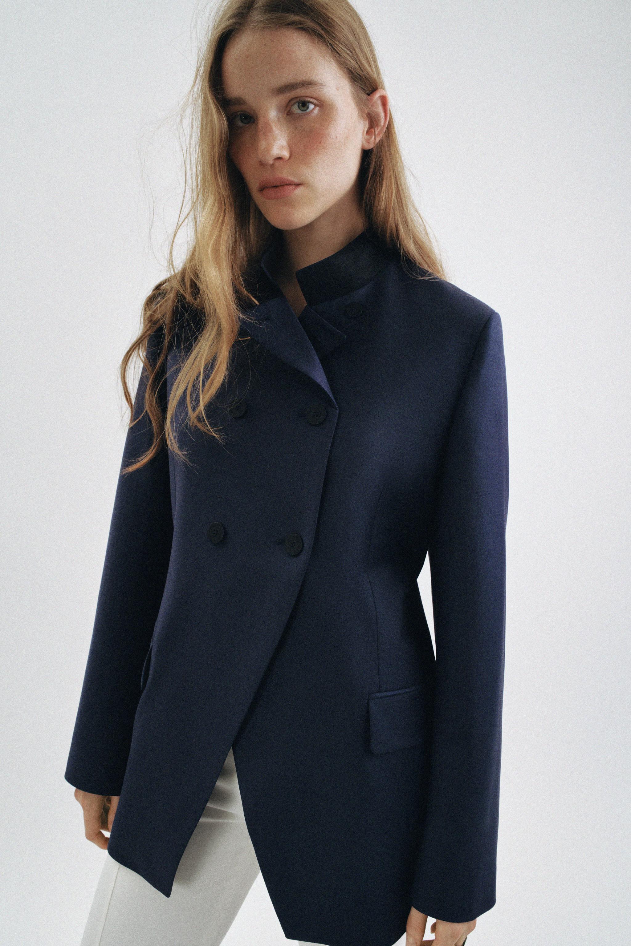 Zw Collection Fitted Contrast Blazer