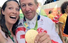 A 'Skelfie' - H&H's Alice Collins and Nick Skelton with his gold medal at Rio 2016