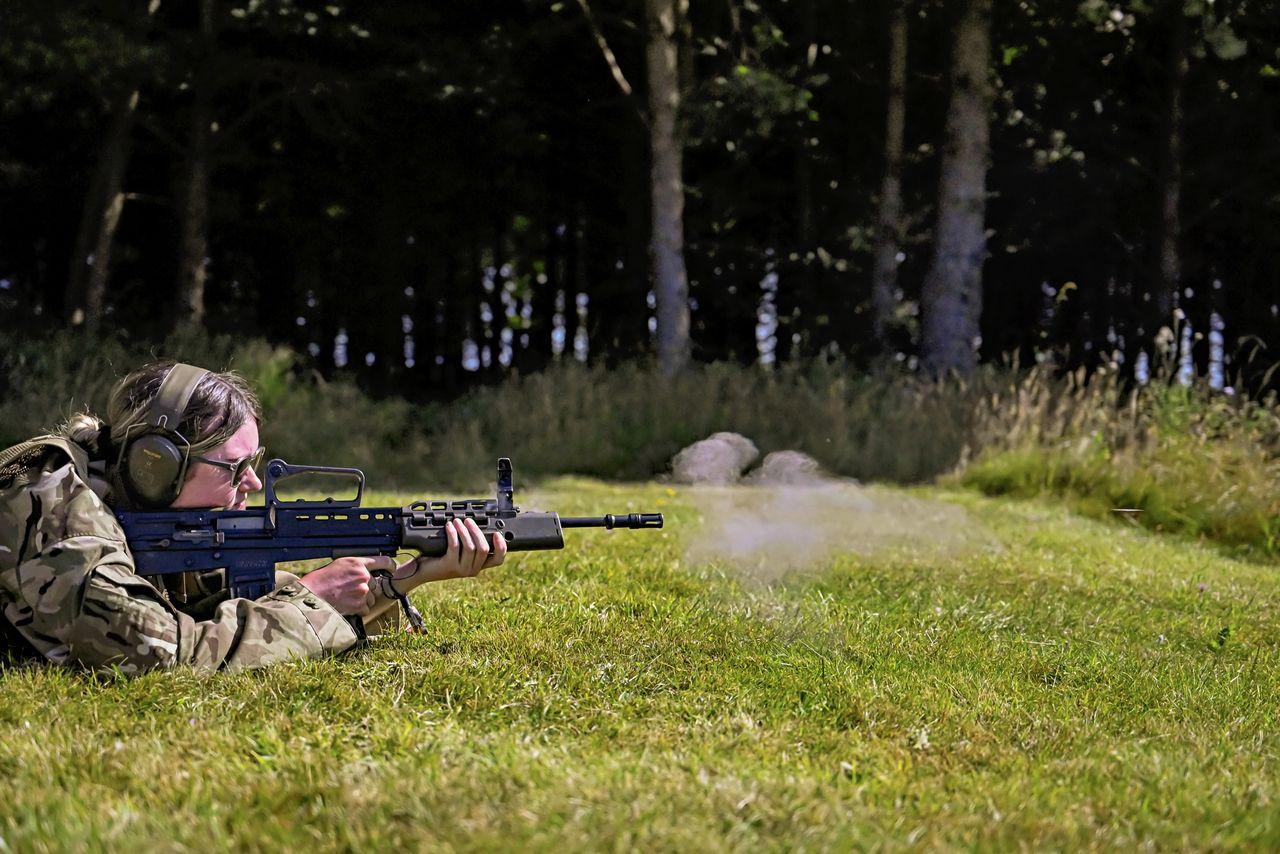 Bullet being fired from gun
