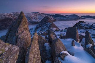 Mountains, snow and sunrise. Credit: Greg Knowles