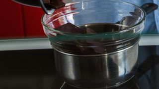 Melting chocolate in a bain marie