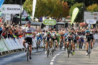 World champion Mark Cavendish (Sky) had plenty of time to raise his arms in victory in Dumfries after an acceleration nobody could match.