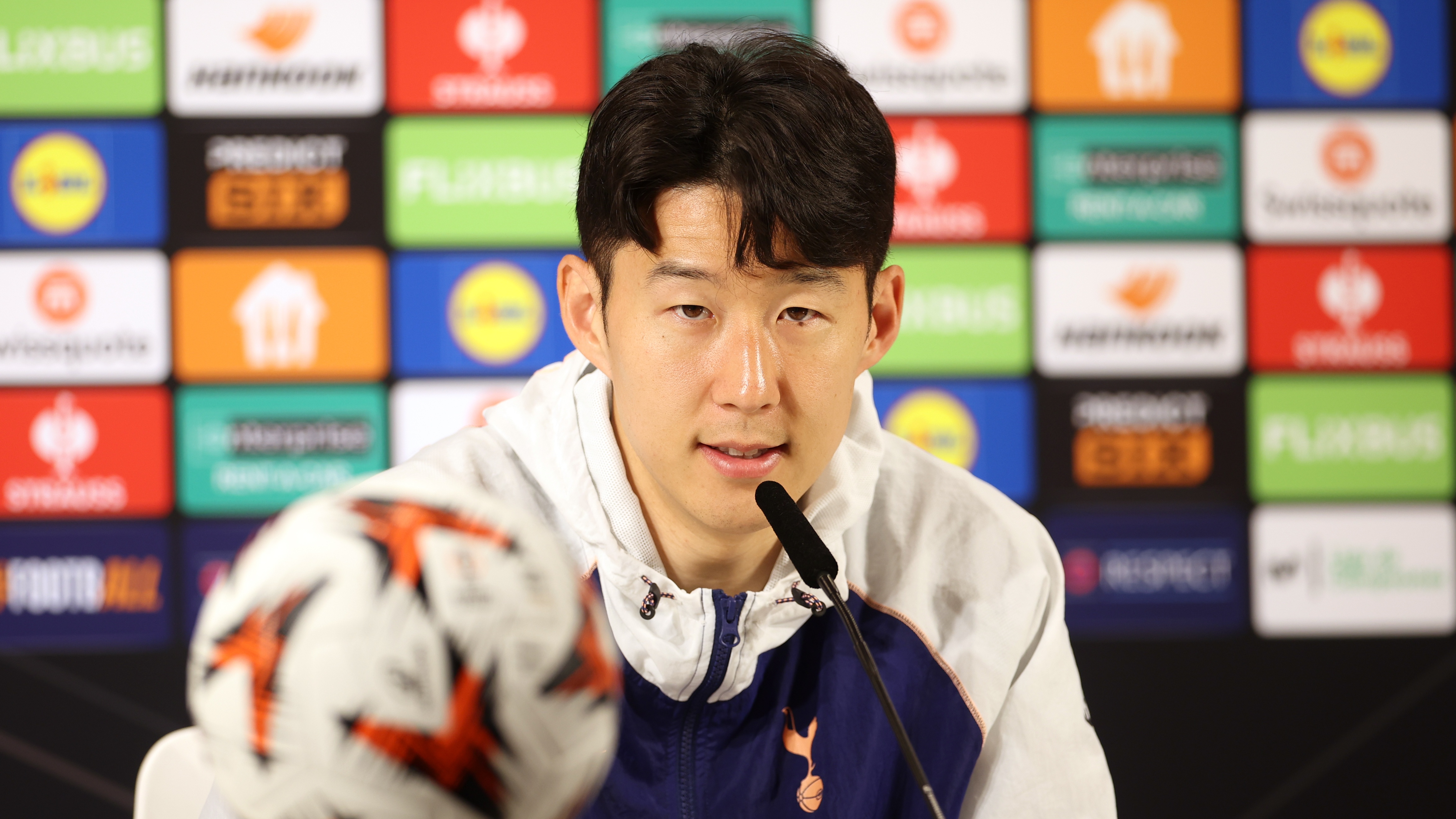 Son Heung-Min in his press conference before the Europa League Final.