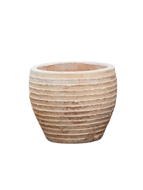 Antiqued Ring Ceramic Jar Planter