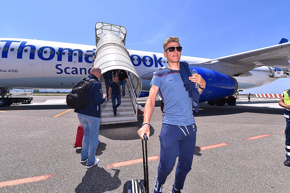 Marcel Kittel arrives in Italy during the first rest day of the 2016 Gi