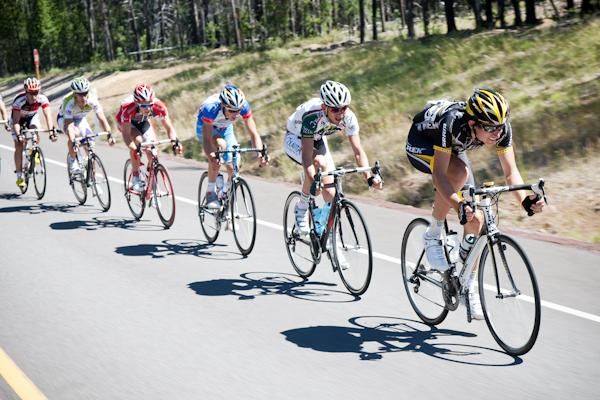 Jesse Sergent (Trek/Livestrong) leads the break that stayed out for most of the day.