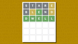 Wordle answer 810 on a yellow background