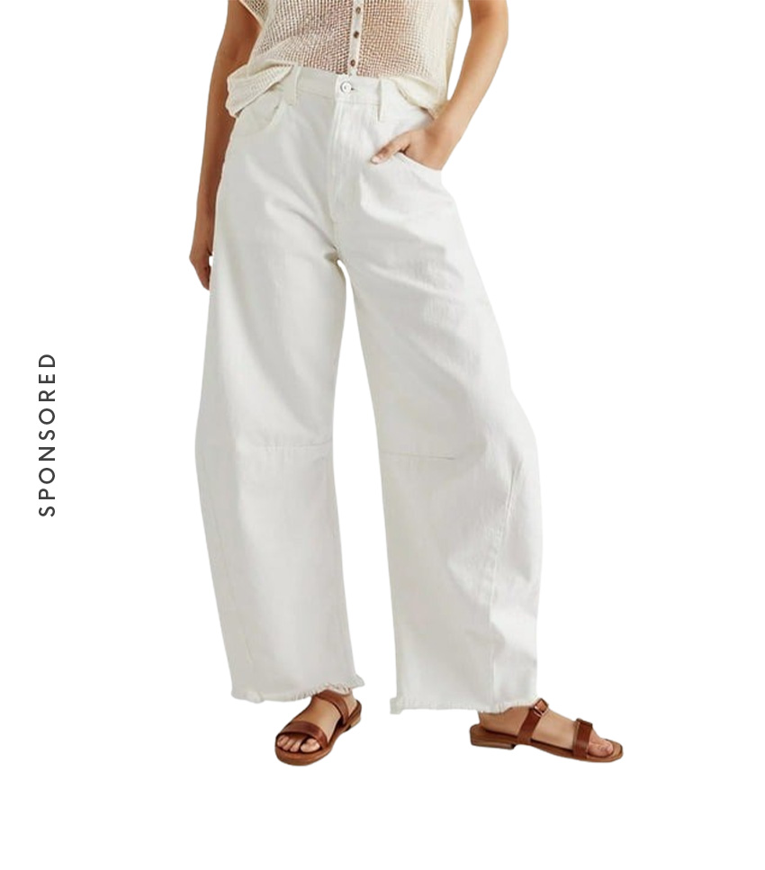 GYUJNB, High Waist Barrel Leg Jeans 