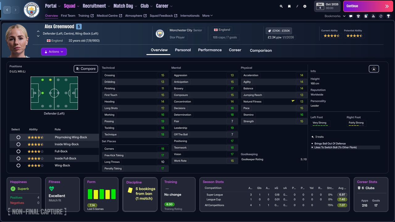 Screenshots from FM26