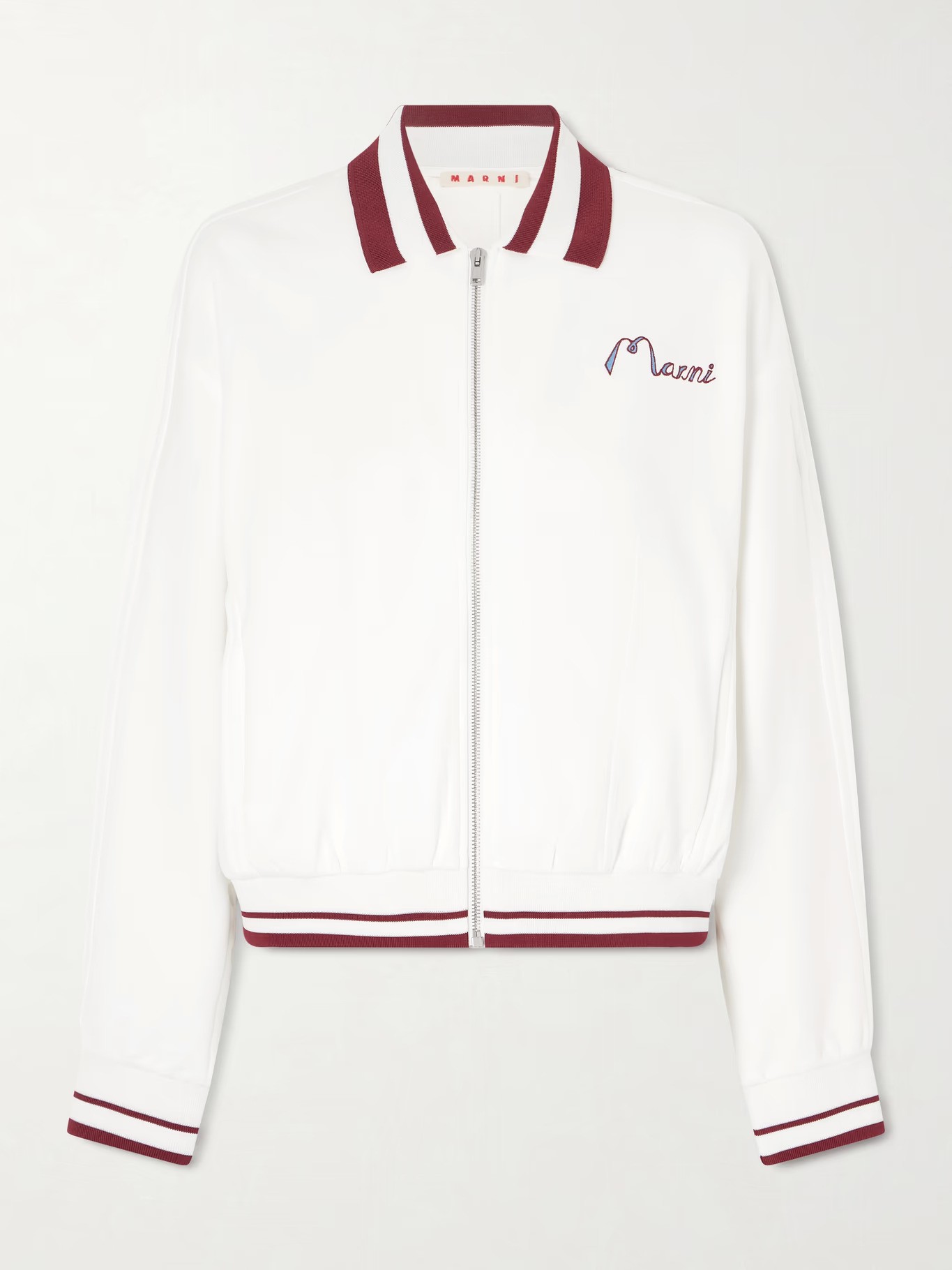 Marni, Embroidered Striped Cotton-Blend Jacket