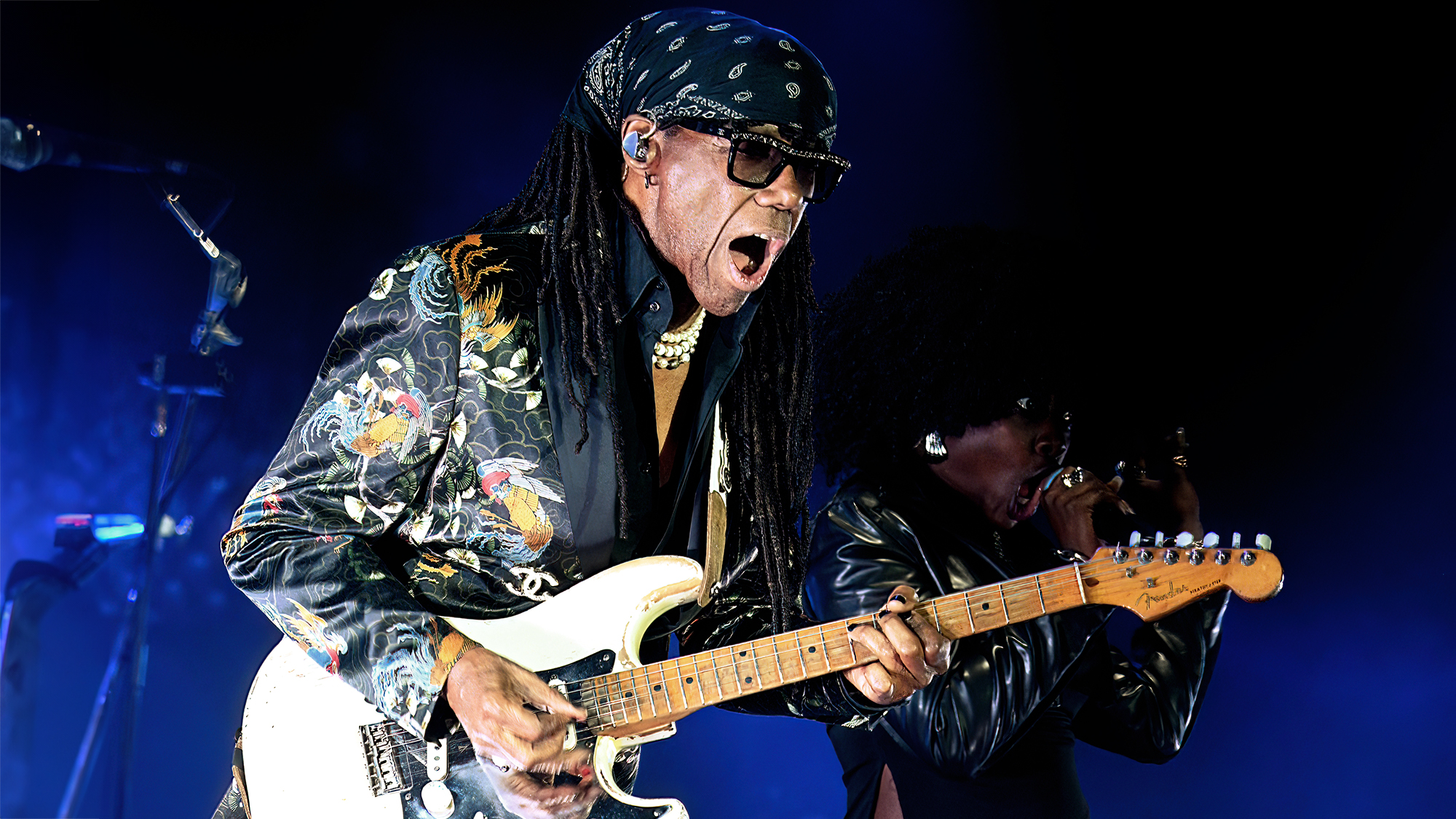 Nile Rodgers and Chic perform during the Marktrock Leuven on August 23, 2025 in Leuven, Belgium.