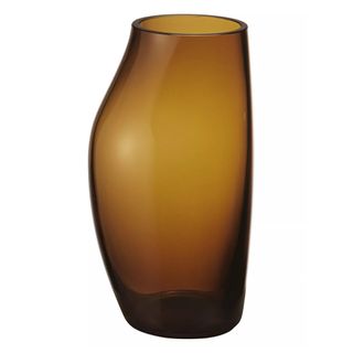 An amber glass vase