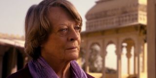 Maggie Smith in the Best Exotic Marigold Hotel.