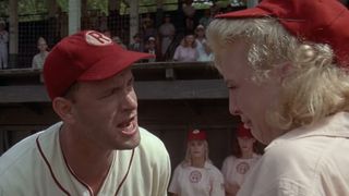 Tom Hanks as baseball coach Jimmy Dugan yells in A League of Their Own