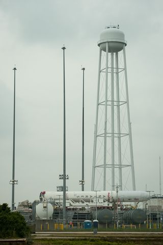 Antares Rocket and Water Tower