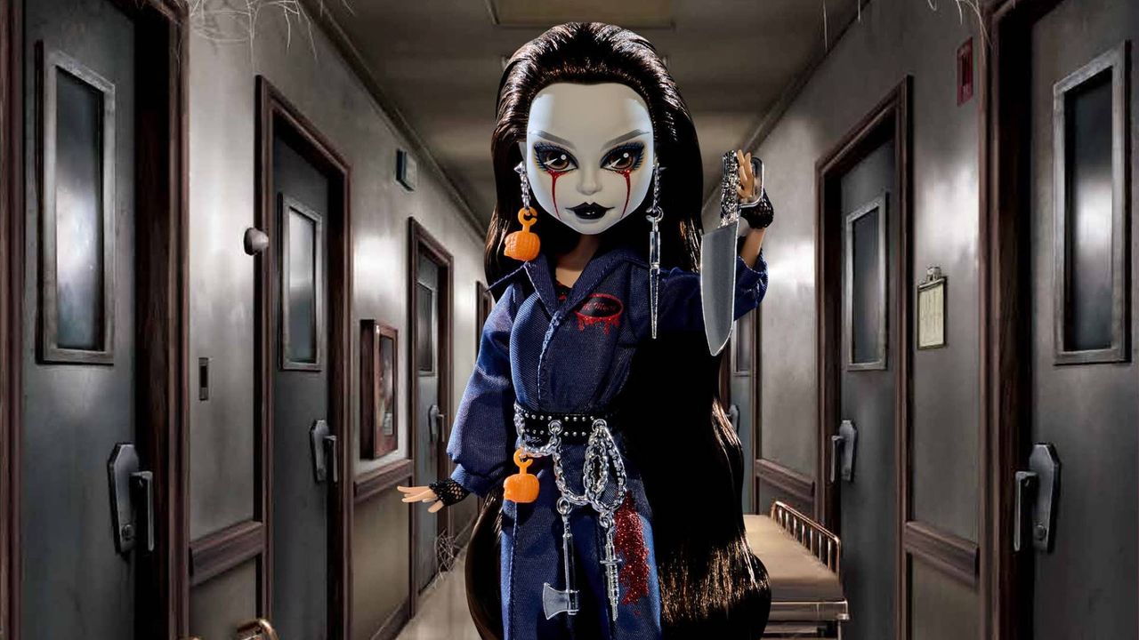Official image of the Monster High Halloween II Michael Myers doll with a white background.