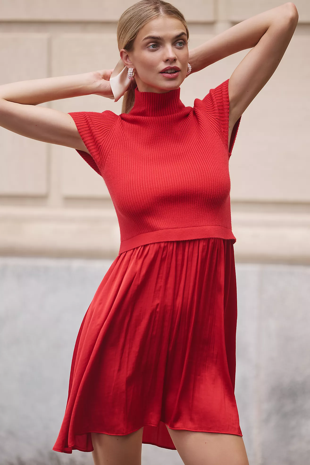 The Thea Short Sleeve Twofer Mini Dress