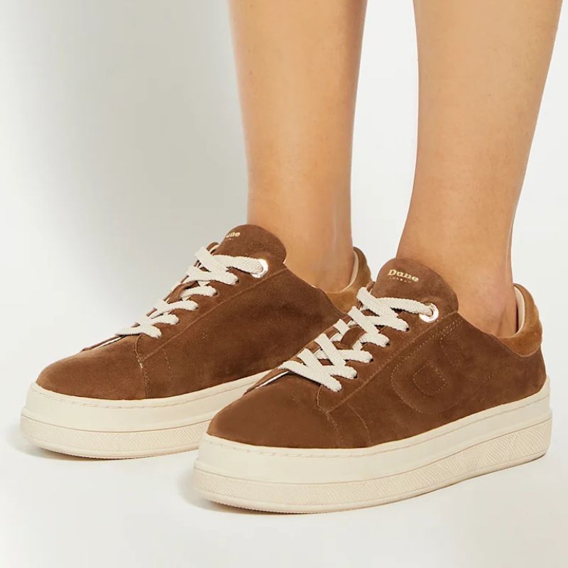 Dune London brown platform trainers