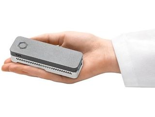 The DNA sequencer can fit into the palm of your hand.