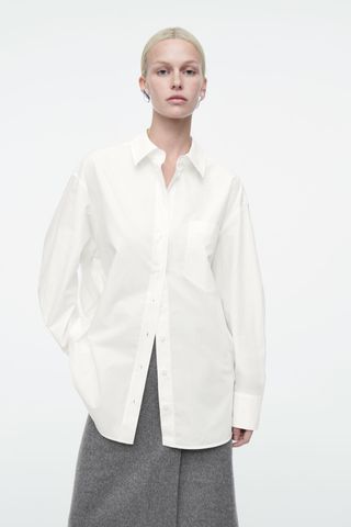 Oversized Curved-Hem Shirt