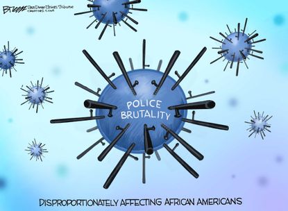 Editorial Cartoon U.S. coronavirus George Floyd police brutality