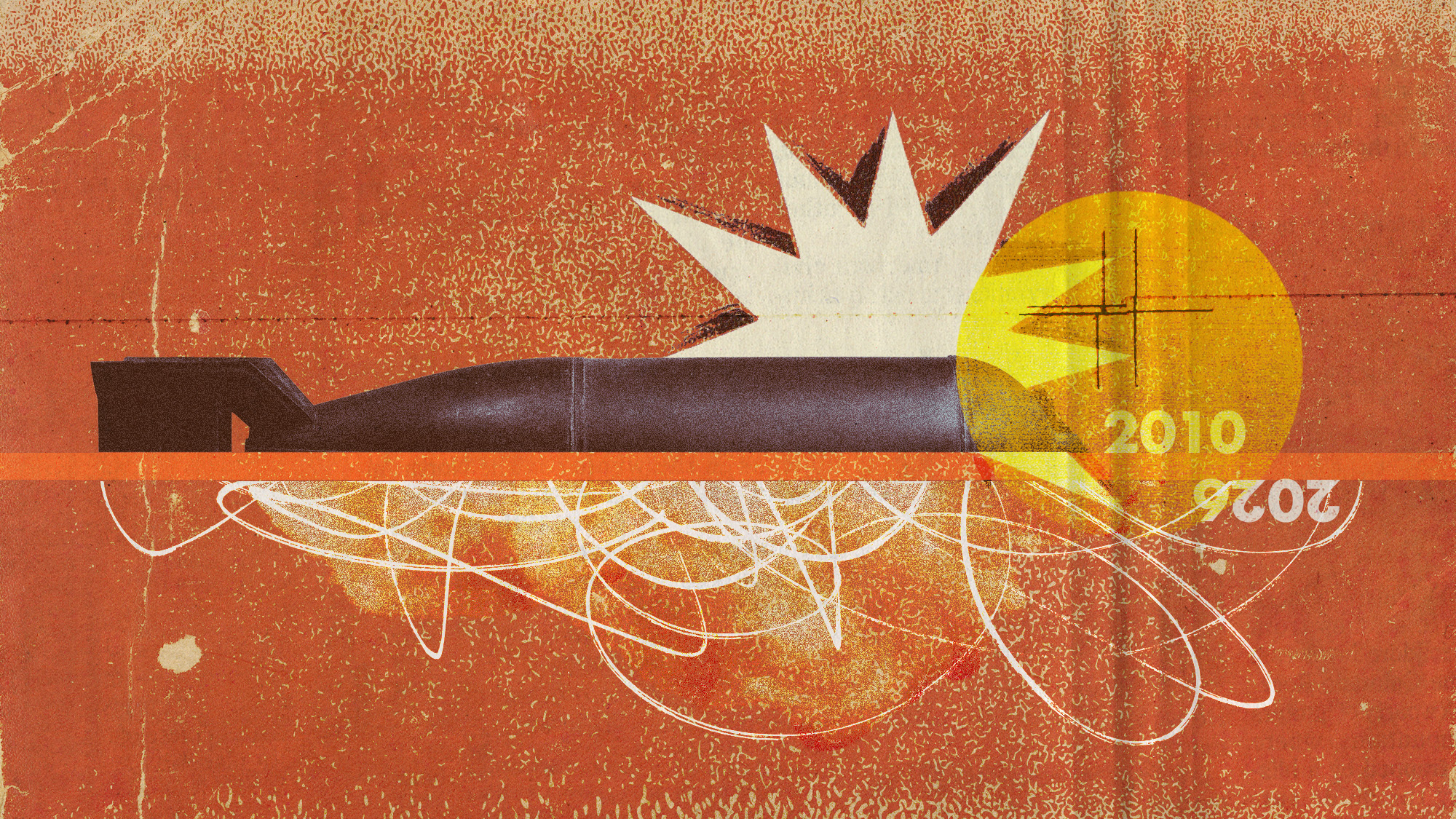 Photo collage of a nuclear bomb