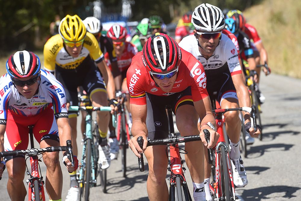 Tosh Van Der Sande during stage 18 of the Vuelta.