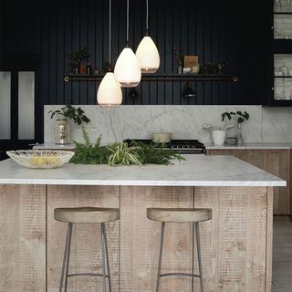 kitchen island lighting ideas with frosted glass pendant lights