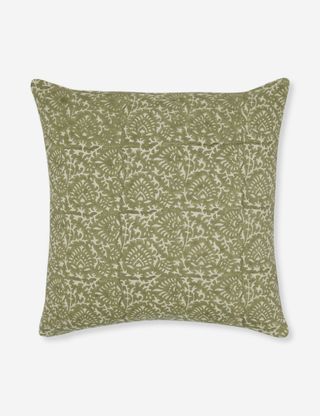 green printed throw pillow