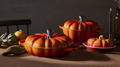 Le Creuset Halloween pumpkin casserole dishes