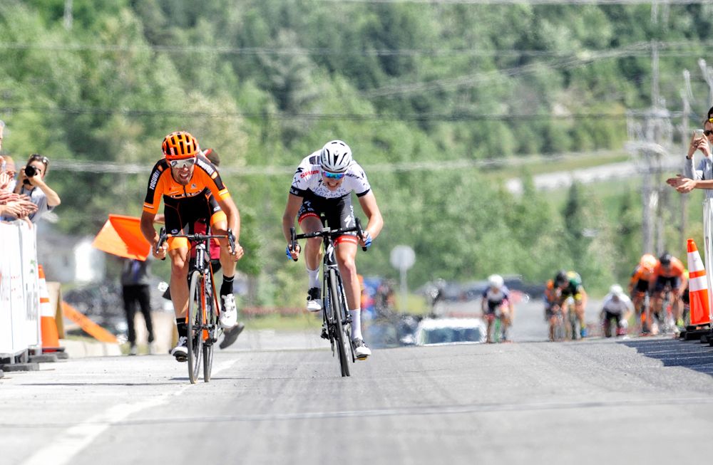 Emile Jean (Silber Pro Cycling) beats Ian Garrison (Axeon Hagens Berman) to the line to win the opening stage at Tour de Beauce
