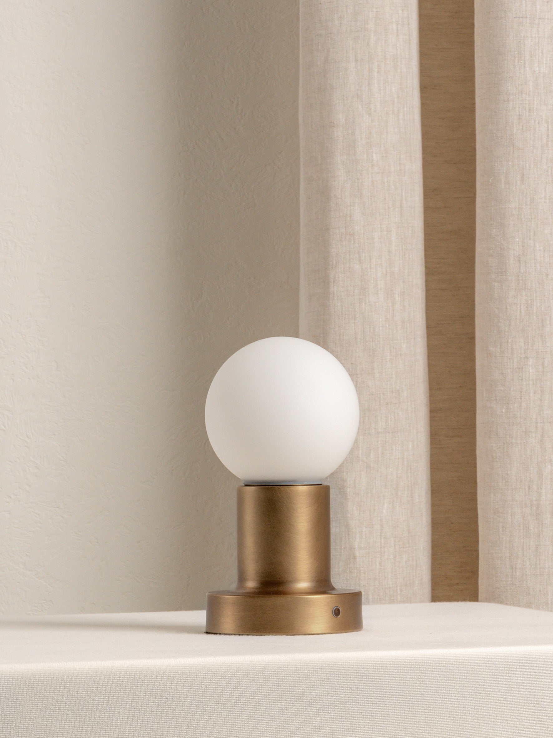 Porta - Aged Brass and Opal Rechargeable Table Lamp