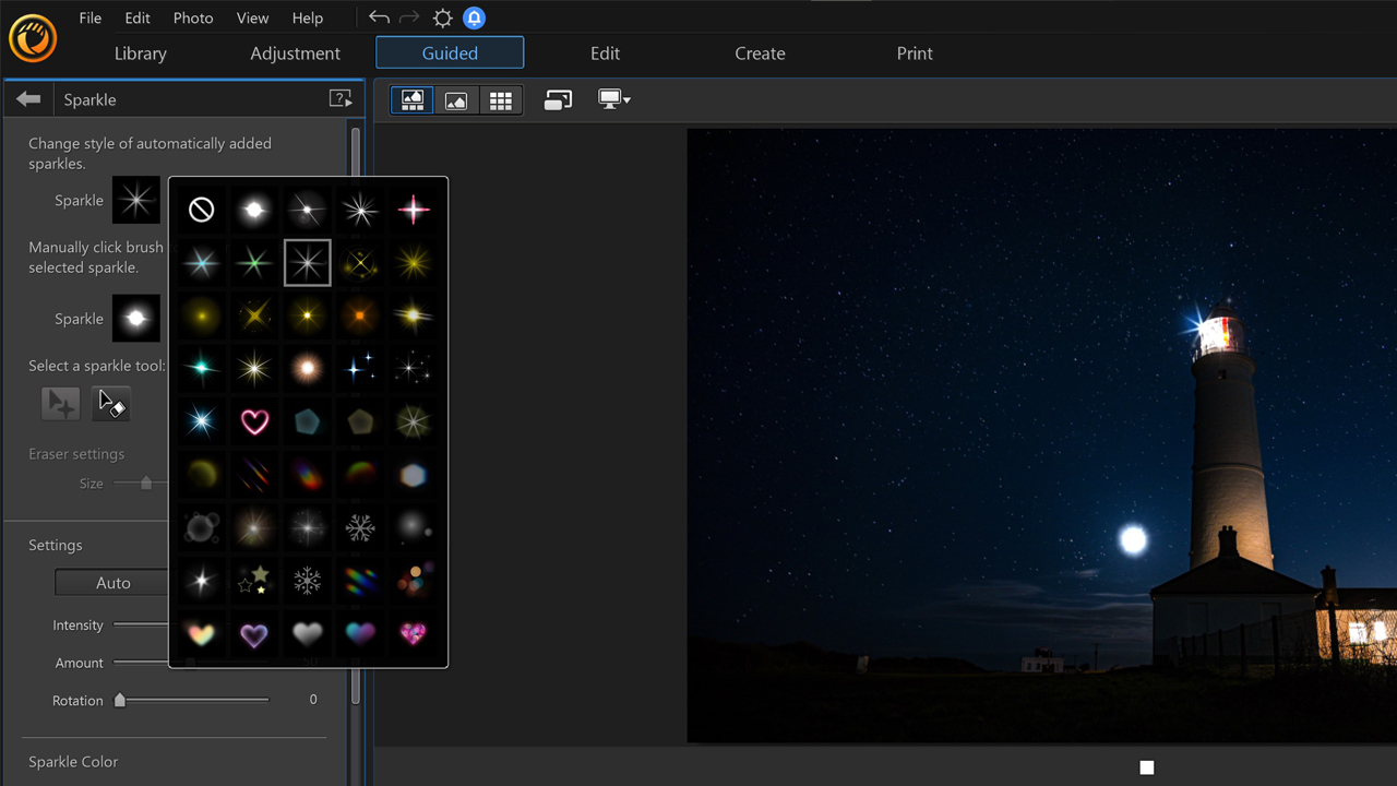 PhotoDirector 13 - We didn't like the sparkle effects, and they made our astro shots look a little tacky.