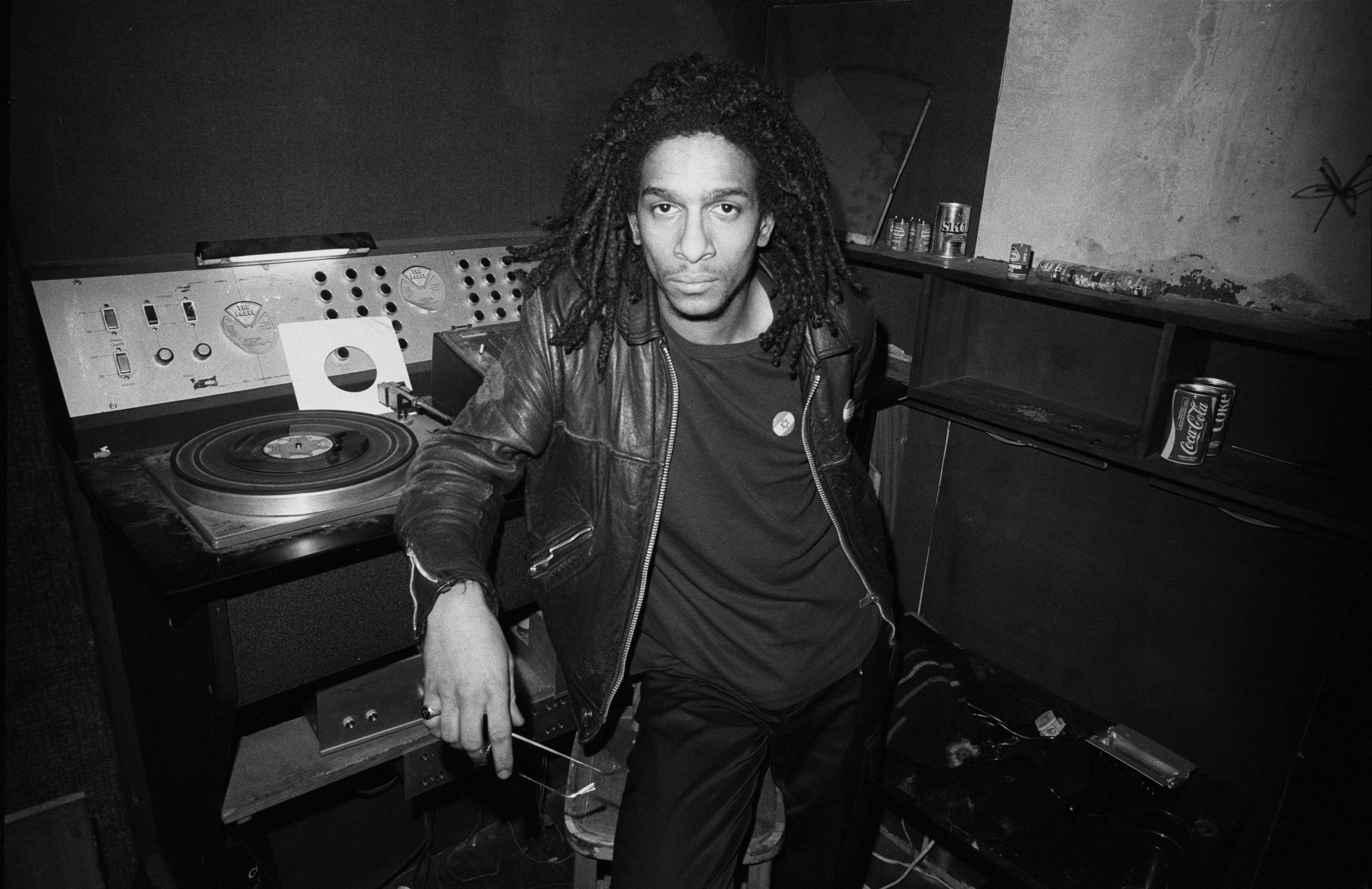 Don Letts DJing at punk club The Roxy, Covent Garden, London, 1977. (Photo by Erica Echenberg/Redferns)