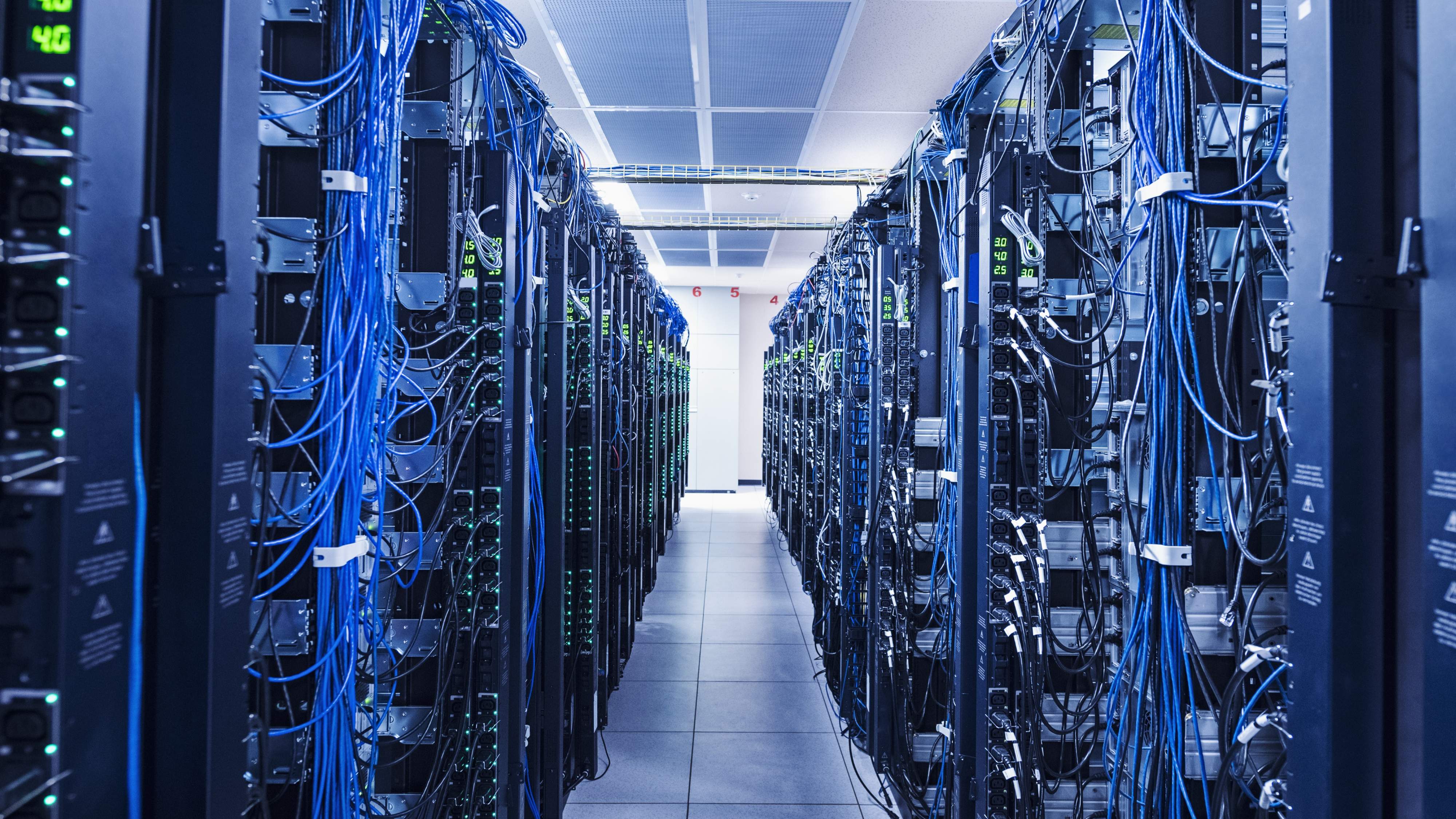 Equipment in server room - stock photo.