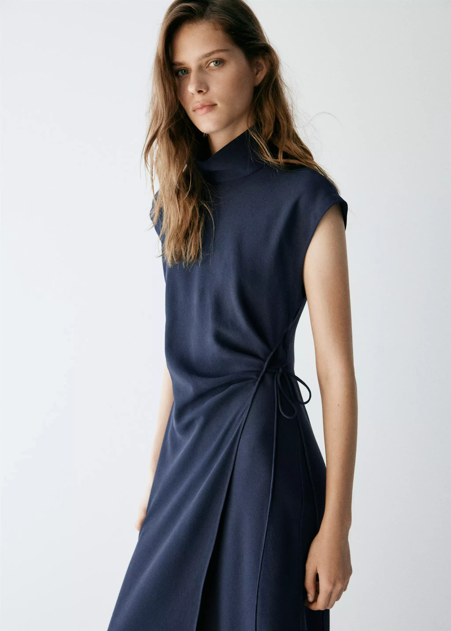Turtleneck Wrap Dress - Women | Mango Usa