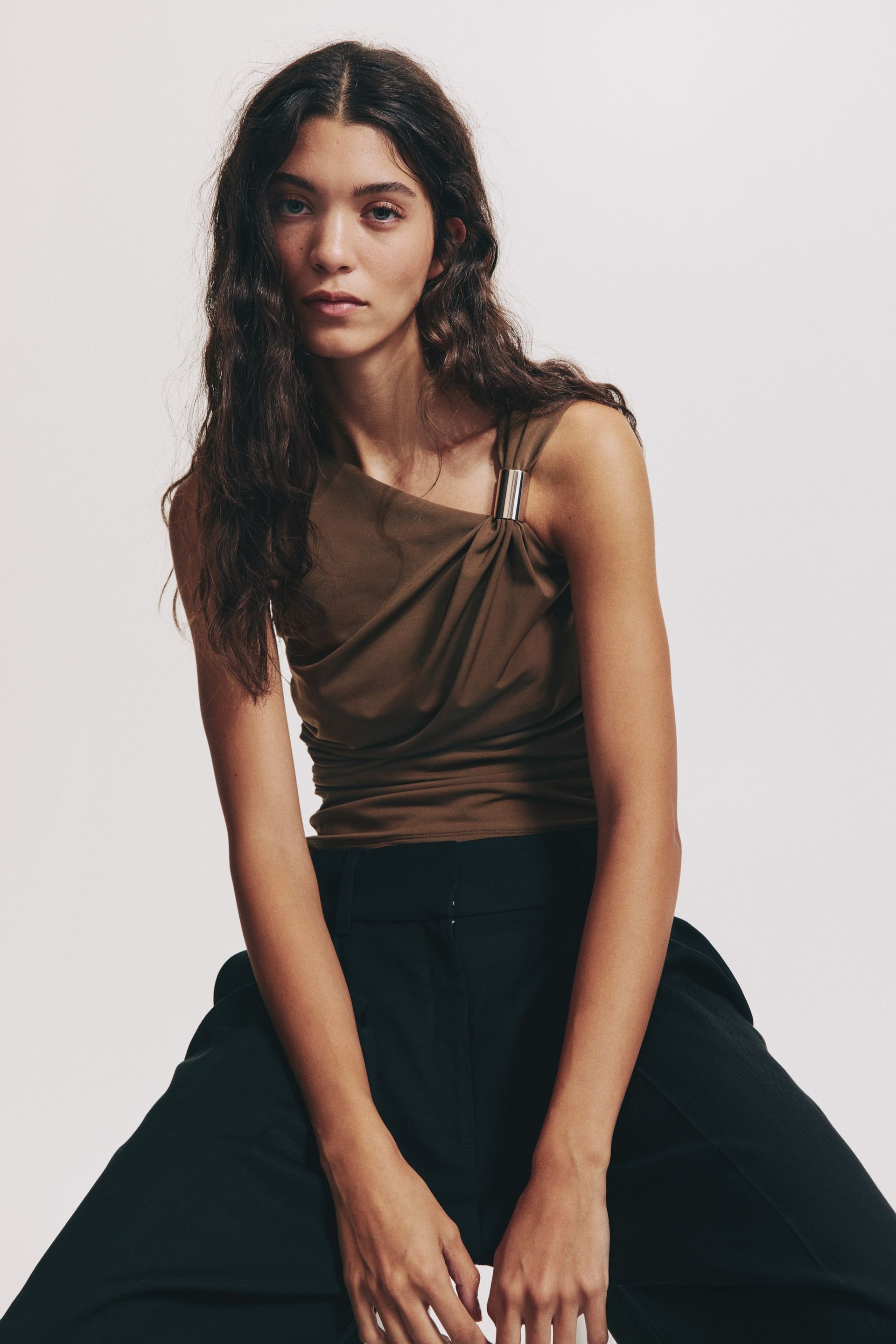 Draped Top - Brown
