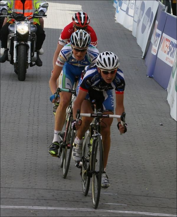 Sergey Firsanov leads Christer Rake as they head into the finish.