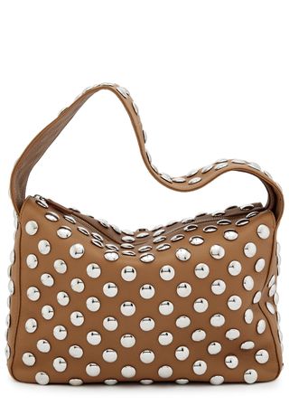 Elena Studded Leather Shoulder Bag