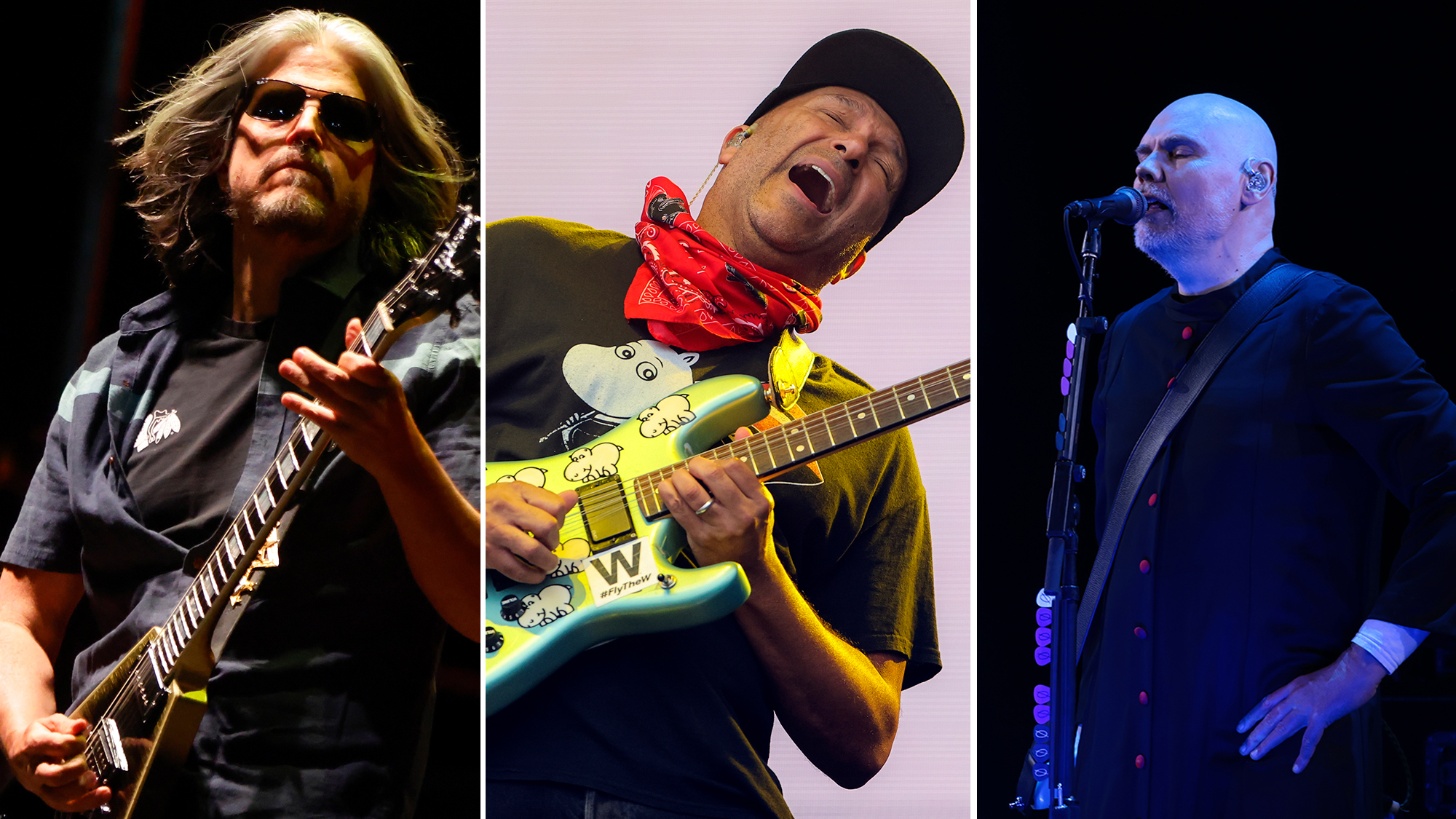 Adam Jones, Tom Morello and Billy Corgan