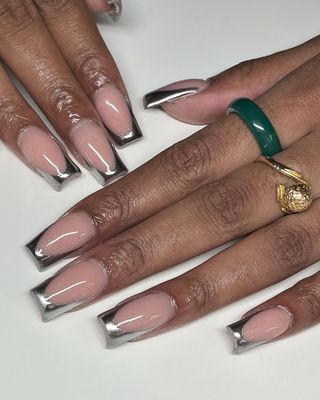 chrome french manicure