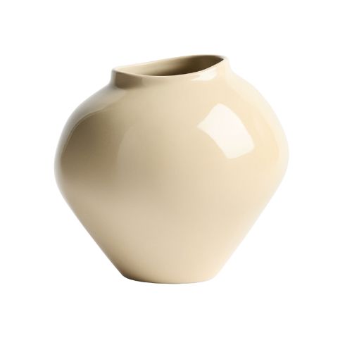 H&amp;amp;M, Light Yellow Large Irregular Stoneware Vase